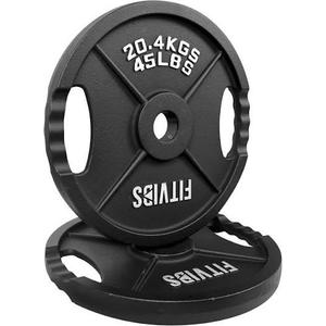 Signature Fitness Cast Iron Plate Weight Plate for Strength Training and Weightlifting 45lbs pair
