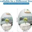 Small Oval Mirror for Wall Decor, 16 x 12 Frameless Glass Oval Wall Mounted Bathroom Vanity Mirror for Bedroom, Entryway, Living Room, 2-Sided Adhesive Tapes Include