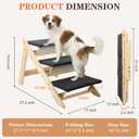 Dog Ramp, Durable Pet Stairs for High Beds, 2-in-1 Foldable Wooden Dog Steps for Couch and Car, Joint-Friendly Stairs for Senior Dogs, Non-Slip Carpeted Pet Steps with High-Weight Capacity