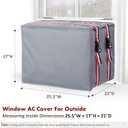 UNUN Window Air Conditioner Covers for Outside , AC Unit Covers Outdoor 25.5W x 17H x 21D Inches