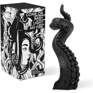 LIDY Black Candle Octopus Tentacle - Unique Candles for Goth Decor - Creepy Black Room Decor - Witchy Aesthetic & Gothic Decorations (8in, 6hr Burn, Gift Box) (8.26x3.15x2.55)