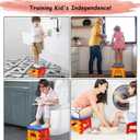Kids Folding Step Stool for Toddlers Bathroom Sink Safety Lock to Stable1 Pack = Red+Blue