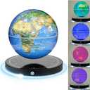 Floating Globe, Magnetic Levitating Globe with LED Light, 360 Rotating Geographic Globe World Map for Home Office Decor, Cool Tech Gift for Kids, Teacher, Husband, Colleague..