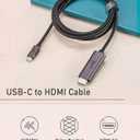 Uni USB C to HDMI Cable 3ft 4K@60Hz, ONE-Way USB Type-C to HDMI Braided Cable (Thunderbolt 3/4 Compatible) with MacBook Pro/Air 2023, iPhone 15 Pro/Max, Samsung S24, Chromebook and More