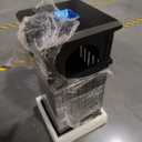 BEAMNOVA Black Trash Can Outdoor Top Tray Stainless Steel Commercial Garbage Enclosure with Locking Lid Heavy Duty Industrial Yard Garage Waste Container, 37.4 * 17.7 * 17.7in