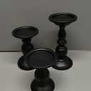 Black Pillar Candle Holders Set of 3, Vintage Candle Holder for Table Centerpiece & Fireplace Decor, Decorative Antique Candle Stand for Dining & Living Room Decoration