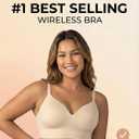 SHAPERMINT Bras for Women - Lingerie Bra, Bralettes for Women with Support, No Underwire Plus Size Bras for Women (Beige, L)