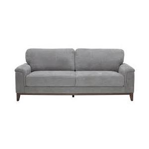 Sofa With Wood Base, Gray, 2 Seater