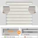 LazBlinds No Tools No Drill Cordless Zebra Blinds for Windows, Dual Layer Light Control for Day and Night, Light Filtering Privacy Roller Blinds and Shades for Home, 38" W x 72" H, Stone Grey