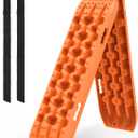 ZESUPER Recovery Traction Tracks for Off-Road Mud, Sand, Snow Tire Ladder Traction Track Vehicle Extraction Traction Mats (Pack of 2)(Orange)