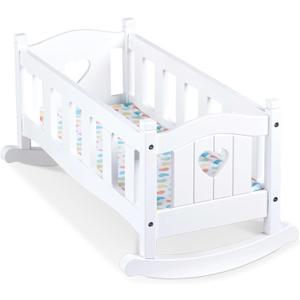 Melissa & Doug Wooden Play Cradle for Dolls - Baby Doll Crib and Baby Doll Bed with Mattress, Doll Accessories for Pretend Play and Stuffed Animals, Ages 3+