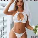 Avidlove Sexy Underwire Bra Panty Sets Lace Push Up Underwear Lingerie Set (White, XL)