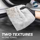 The Rag Company - Creature Edgeless Auto Detailing Towels; Professional 70/30 Blend, Dual-Pile Plush Microfiber, Buffing & Polishing, 420gsm - 16in x 16in - Ice Grey - 10-Pack