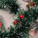 Christmas Garland with Bulbs Lights 6.6 Ft 10 LED Snow Globe String Lights for Christmas Tree Bulb Garland with Vintage Ornaments for Bedroom Table Party Decor Battery Operated (Green White)