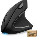 TECKNET Ergonomic Mouse Rechargeable Bluetooth - 4800 DPI Vertical Mice 6 Adjustable Levels, Wireless Optical Carpal Tunnel Mouse Right Hand, Multi Device for Laptop, PC, Computer, MacBook - Black