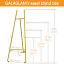 Gold Easel Stand for Signs, Metal Decorative Easels for Wedding Heavy Sign Posters Home Display Painting, Artist Easel for Painting Canvas