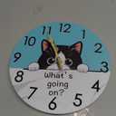 Cat Wall Clock Bathroom Wall Clock Waterproof Glass Funny Decor for Kids Bedroom (8 Inch)