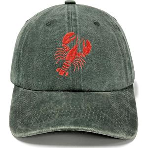 Horpe Lobster Hat, Crawfish Baseball Hat for Seafood Lovers, Funny Fishing Gifts for Men Women, Adjustable Army Green Restaurant Cap