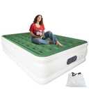 Full Size Air Mattress with Built in Pump Raised Double Blow up Bed Inflatable Camping Airbed Electric 18 Inch Tall
