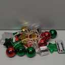 LED Christmas String Lights, 19.7ft Decorative Holiday Lights with Red Green Gold Ornaments, Star Ball Present Shapes for Tree (Battery)