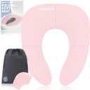 Jool Baby Folding Travel Potty Training Seat for Toddlers, Fits Round & Oval Toilets, Non-Slip Suction Cups, Includes Free Travel Bag (Pink) (1 Count (Pack of 1))
