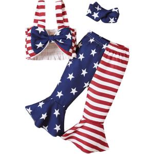 MoryGooder Baby Girl 4th of July Outfit American Flag Outfit for Girls 3-6M