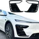 yhcdsea for 2025 2026 Tesla Model Y Juniper Front Fog Light Cover Trim Eyebrow Frame Decorative Accessories (Juniper-Glossy Black)