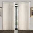 60 Inch Wide Curtains 90 Inches Long 2 Panels Set for Living Room, Pinch Pleated Linen Sheer Patio Sliding Door Luxury Curtain Privacy That Let Light in Cortinas para Cuarto 7-1/2 FT Length (Birch)