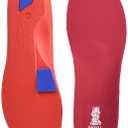 Vasyli Custom Full Length Insoles, Red, X-Large, Heel Grid Reduces Slippage, Firm Density, Biomechanical Control, Fast & Effective Pain Relief, Treats Pronation, Built-In Rearfoot Varus Angle