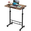Small Standing Desk Adjustable Height, Rolling Computer Desk, Mobile Standing Desk with Wheels, Portable Stand Up Desk,Tall Computer Table, Adjustable Desktop Sit Stand Desk (24"x16",Rustic Brown)