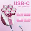 Electric Razors for Women, 7D Shavers for Women with LED Display, Rechargeable Waterproof Electric Shaver, 5-in-1 Multi-Function Body Hair Shaver Grooming Kit for Legs/Face/Armpits/Bikini(Pink)
