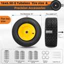2-Pack 16x6.50-8 Tubeless Tires and Wheels, 3/4-Inch Bearingswith Extra 1-Inch Bushings, 3"-5" Offset Hub, 550 lbs Load Capacity, Fits 3/4" and 1" Axles for Riding Mowers, Lawn Tractors, and More.