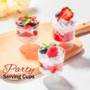 Zezzxu 100 x 2 oz Mini Dessert Cups with Spoons, Goblet - Disposable Appetizer Cup Mousse Cups Small Plastic Dessert Shot Glasses for Serving Individual Desserts, Cocktails, Trifle