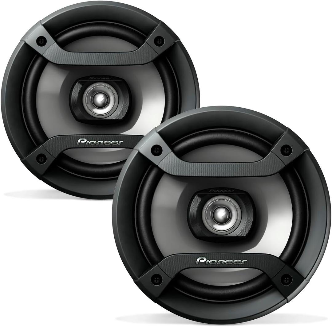 Pioneer F-Series TS-F1634R 6.5 2-Way Speakers (Pair)  200W Max, Balanced Sound + Smooth Treble, Great Stock Replacement, High-Efficiency Speaker Designed for OEM Power