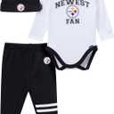Gerber NFL baby-boys 3-piece Onesie Bodysuit, Active Pant and Cap Set (3-6 Months, Steelers)