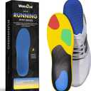 Welnove Running Insoles - Performance Arch Support Inserts for Men & Women, Help Reduce Fatigue, Prevent Injuries & Relieve Heel Pain. Extra Shock Absorption,Blue,S