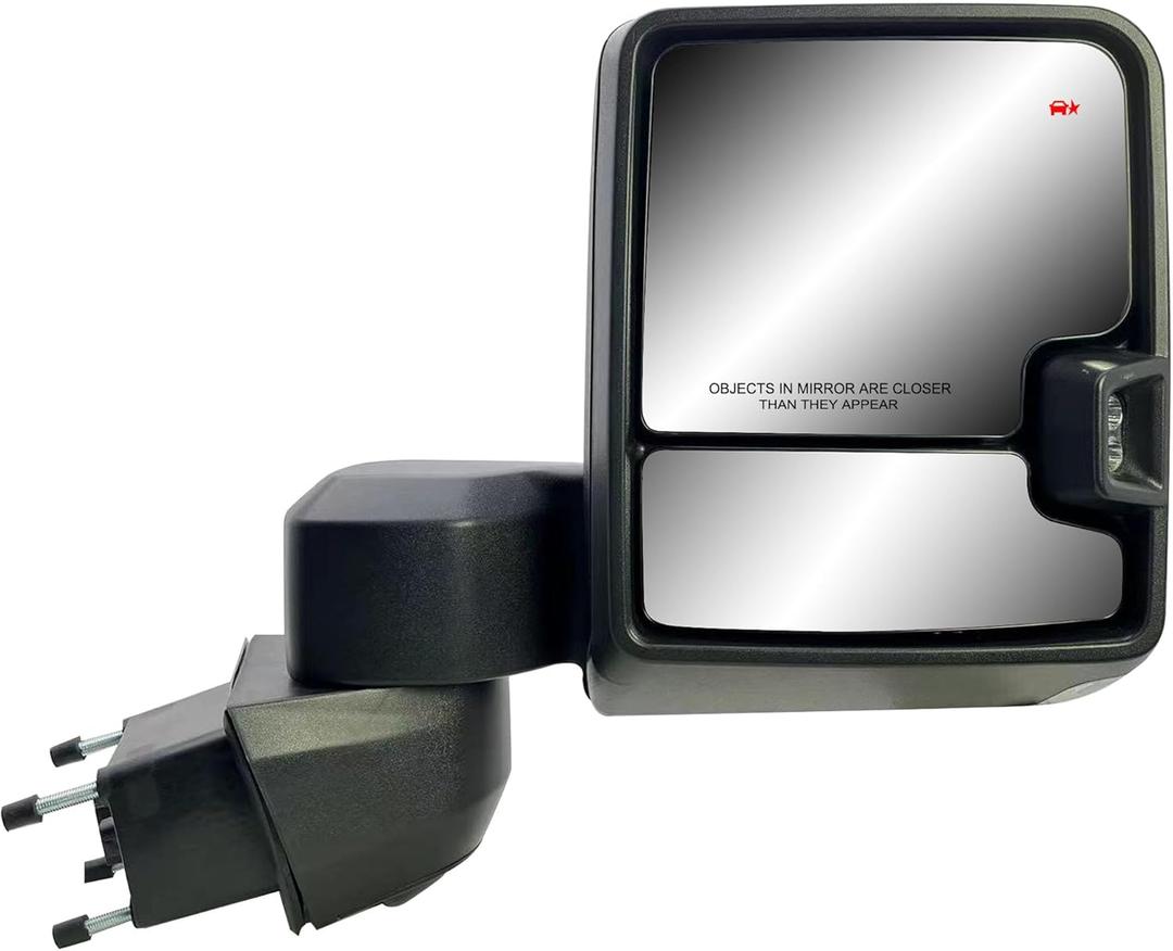 Passenger Right Side Door Towing Mirror Power and Heated with Signal Light and BLIS Chrome Back Cover For Chevrolet Silverado GMC Sierra 2500HD 3500HD from 2019 to 2024