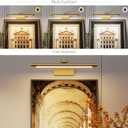 Picture Lights for Wall,16 inch Art Lighting for Paintings Wireless,5000mAh Gallery Lights for Rechargeable,3CCT Dimmable & Timer Cordless Frame Light for Paintings,Canvas,Portrait,Gold