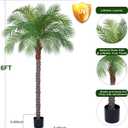 6ft Artificial Phoenix Palm Tree, Faux Coconut Silk Tropical Fake Palm Plant for Indoor Outdoor Home Office Patio Bathroom Pool Coastal Decor