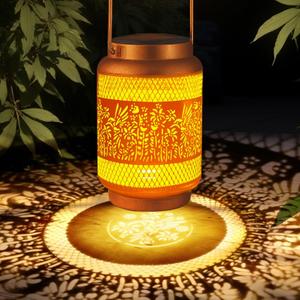 Solar Lanterns Outdoor Waterproof Birthday Gifts for Women Men Grandma Metal Hanging Solar Lights for Outside Patio Yard Festival Pathway Backyard Porch Landscape, Pack of 2