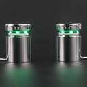 TOPNIKE LED Sign Standoffs 1"×1", Polished Chrome, Green LED Standoff Sign Holder, for Glass, Acrylic and Other Transparent Plates, Pack of 4 LED Standoffs with 1 Power Supply.