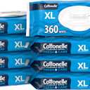 Cottonelle XL Flushable Wet Wipes, Adult Wipes Large, 8 Flip-Top Packs, 45 Wipes Per Pack (360 Total Wipes), Packaging May Vary