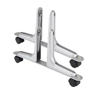 MYOYAY 2 Packs Room Divider Stand, Aluminum Alloy Room Divider Stabilizer Feet with Movable Wheel Privacy Screen Holder for Bedroom Bathroom Office(Silver)