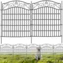 Mars Explo 5 Panels No Dig Decorative Outdoor Garden Fence, 40 in(H) X 11.8 ft(L) Animal Barrier Fencing, Rustproof Portable Fence, Temporary Dog Fence Outdoor for Yard, Outside, Backyard, Patio