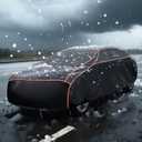 Hail Protector Car Cover, Thickened Multi-Layered EVA Car Hail Protector Size A1 Fit for Nissan Versa, Kia Rio, Hyundai Accent, Audi TT, Porsche 718, BMW Z4, etc (UP to 177 inch) Black