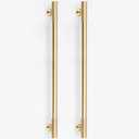 RZDEAL 2pcs Solid Brass Gold Cabinet Pulls, 10 Inch Hole Centers for Kitchen Cupboard Handles Modern Drawer Dresser Pulls Bathroom Brushed Brass Cabinet Pulls Wardrobe Door Handles