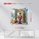 18x18 Inch Set of 2 Christmas Throw Pillow Covers Soft Decorative Cushion Covers Holiday Winter Farmhouse Merry Christmas Nutcracker Pillow Cases with Soldier and Gifts for Sofa Couch Bed