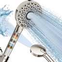 Magichome Filtered Shower Head with Handheld, High Pressure 10-Spd Detachable Chrome Showerhead with Stainless Hose, Water Softener Filter Beads for Hard Water - Remove Chlorine, Brushed Nickel-Silver