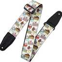 Levy's Leathers Tasty Grooves Series 2" Wide Polyester Guitar Strap with Adjustable Length (Black)