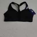 Champion Women's V-neck Racerback, Moisture-wicking, Moderate Support Sports Bra (Medium, Black)